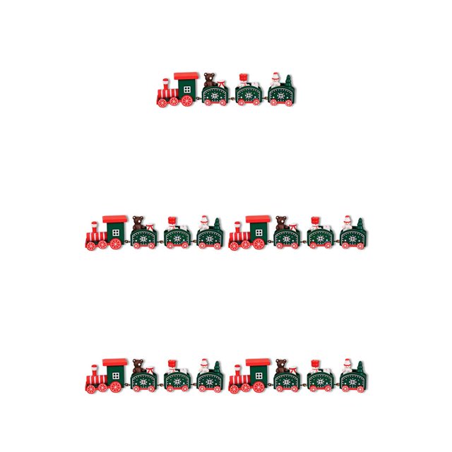 Monstrate Little Wood Christmas Train Decoración Vehículos Camión Juguete Fiesta Adorno en miniatura Regalo al aire libre Niñas Adultos Verde Type2 NO2