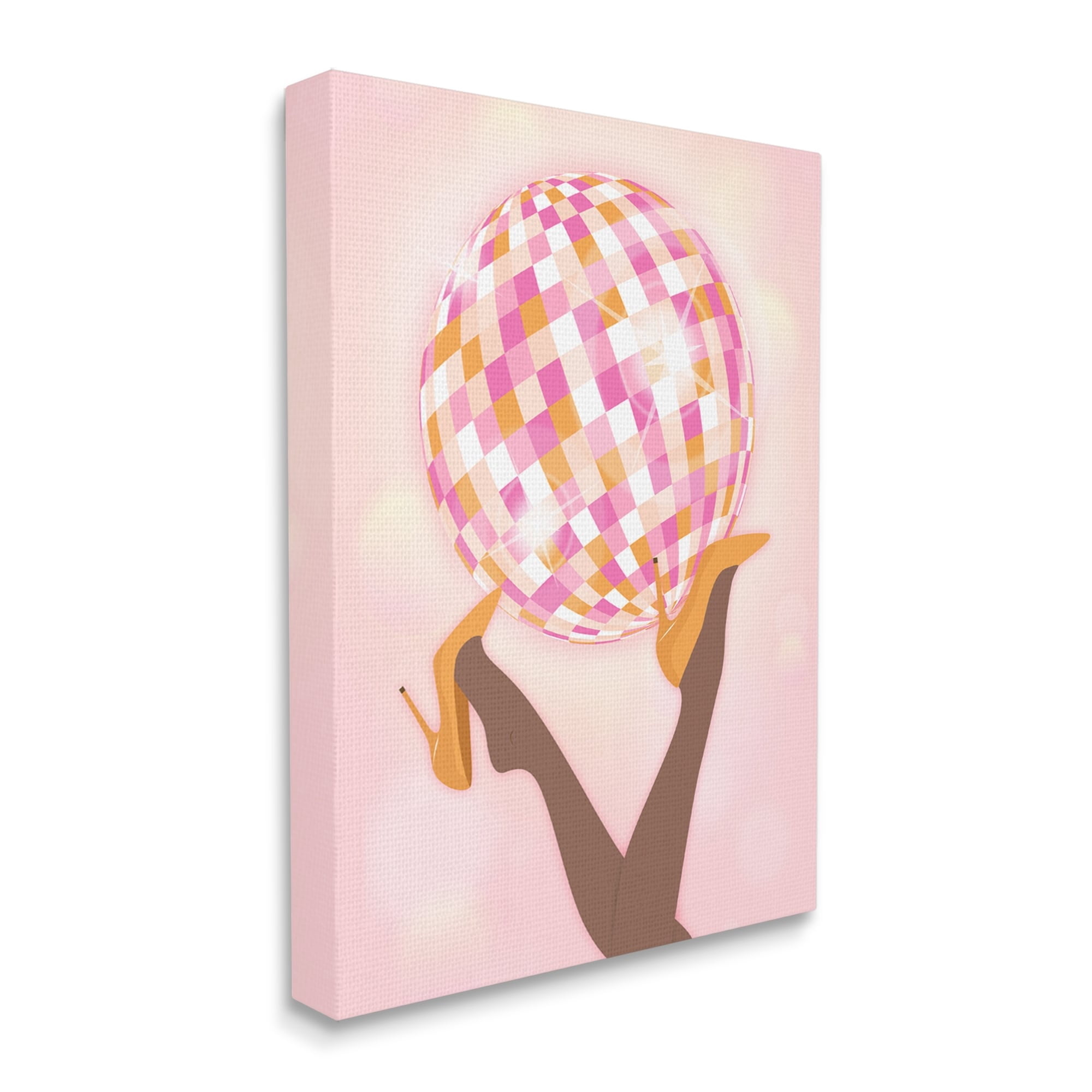 Stupell Industries Disco Ball Retro Dancing Legs Beauty & Fashion Painting Gallery Wrapped Canvas Print Wall Art