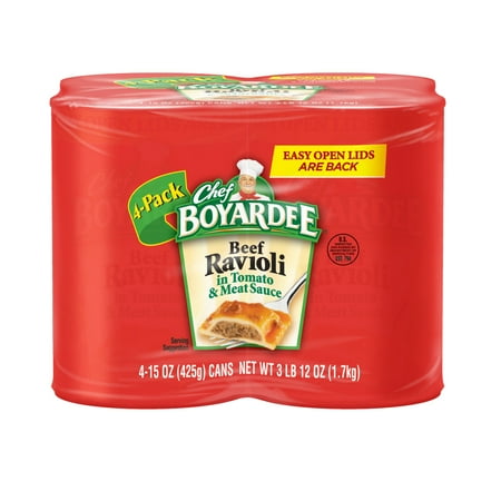 Chef Boyardee Beef Ravioli in Tomato & Meat Sauce , 15 Oz., 4 Count