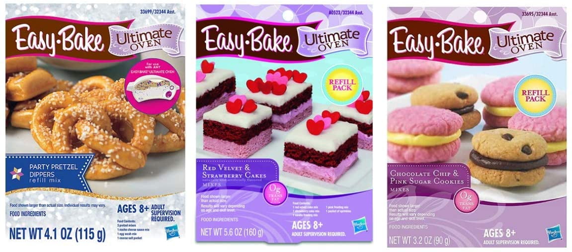 Easy-Bake Oven Mix Refills one Each: Party Pretzel Dippers, Red Velvet ...