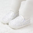 thumbnail image 2 of Dakaela 0-15M Infant Baby Girls Boys Canvas Shoes Toddler Sequin Slip on First Walker Crib Sneakers Newborn Casual Moccasins White, 2 of 6