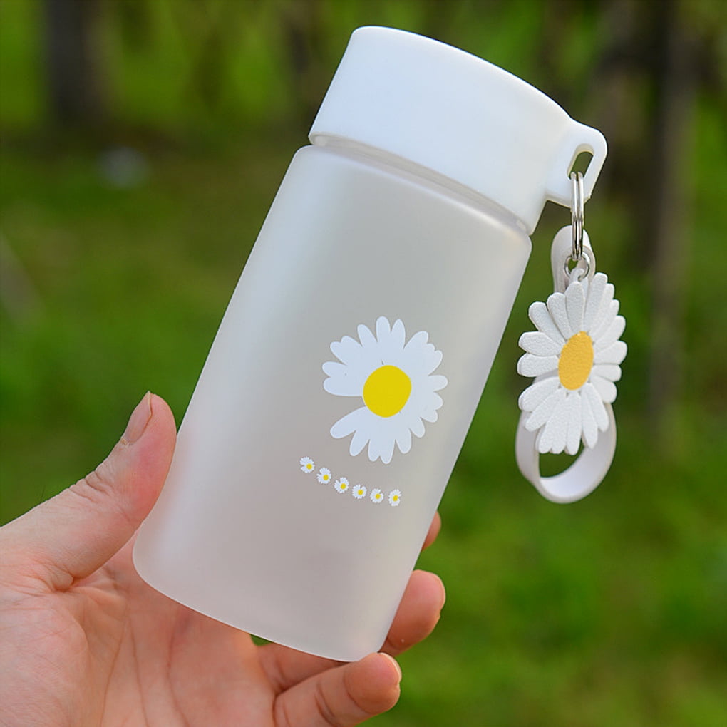 Kawaii Daisy Frosted Glass Bottle (500ml)