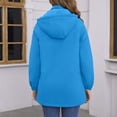 thumbnail image 6 of Raincoat for Women Waterproof with Hood Lightweight Fleece Raincoat for Hiking Trendy Windbreaker Outdoor Rain Jacket, 6 of 7