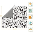 thumbnail image 2 of Dish Drying Mat, Cute French Bulldog Black White Highly Absorbent Drying Matt Kitchen Counter, Dish Mat Drying Pad Dishes Drainer Mats for Kitchen Counter or Sink, 16 x 18 inch, 2 of 6