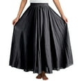thumbnail image 6 of BUWTTER Women's Skirts Flowy Maxi Daily Wear A Line Ruffle Comfortable Elastic Waist Loose Long Grey Skirt 95CM, 6 of 7