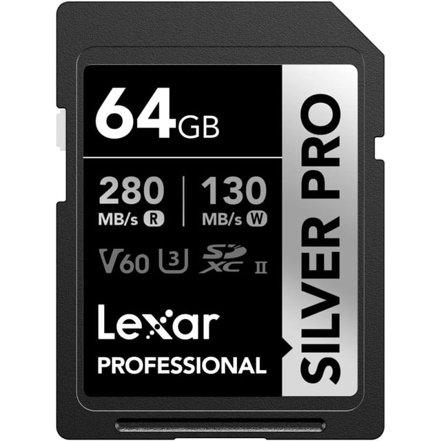 Tarjeta SD Lexar 64GB UHS-II Silver Pro V60 280MB/s