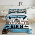 thumbnail image 2 of Erosebridal Adventure Theme Bedding Sets Full with Comforter,Black Blue Duvet Insert,Happy Camping Comforter Sets Full Size,Breathable Lodge Room Decor,Reversible,3-Piece, 2 of 8