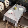 thumbnail image 2 of White Gray Red Marble Pattern Rectangle Tablecloth 60"x102",Waterproof Polyester Rectangle Table Cloth, Wipeable Spillproof Polyester Tablecloth for Dining, Camping, Indoor and Outdoor, 2 of 6