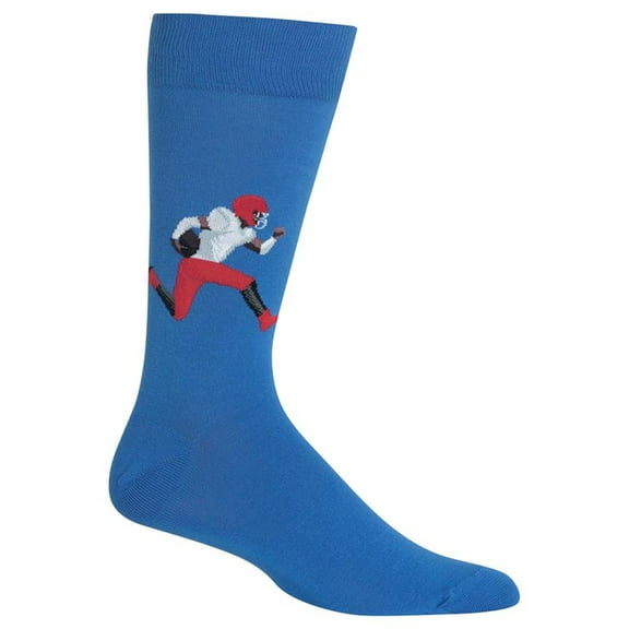 Football Player Blue Mens Crew Socks