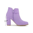 thumbnail image 5 of BLISSFUL STEP Women's Boots Heart Buckle Side Zip Block Heels Ankle Boots Purple 7.5, 5 of 5