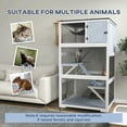 thumbnail image 6 of YYAo Cat Catio, Cat Cage Playpen,Catio, Outdoor Cat Enclosure House on Wheels with Hammock, Gray, 6 of 9