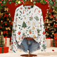 thumbnail image 2 of WZXFASHION Chandails de Noël pour Femmes 2025 Col Rond Vacances d'Hiver Mignons Chandails en Liquidation Demi-Fermeture à Glissière Chandail à Capuchon, 2 of 8
