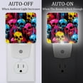 thumbnail image 2 of PhooArto Colorful Splash Skull Pattern Plug in LED Night Light Auto Sensor Dusk to Dawn Decorative Night for Bedroom, Bathroom, Kitchen, Hallway, Stairs, Baby's Room, Energy Saving, 2 of 7