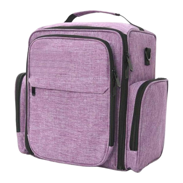 Organizador de esmaltes de uñas, bolsa de almacenamiento de esmaltes de gel de 3 niveles, contenedor portátil de poliéster, bolsa de transporte para Violeta