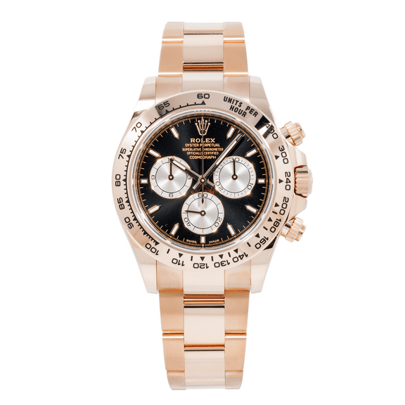 Pre-Owned Rolex Cosmograph Daytona 40MM 126505 Black Dial Tachymeter Bezel 18K Rose Gold Oyster Bracelet