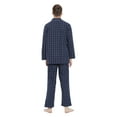 thumbnail image 3 of GLOBAL Men's Long Sleeve Plain Weave Pajama Set Cotton Sleepwear Comfy Loungewear Red Line Plaid 3XL, 3 of 7