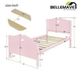 thumbnail image 2 of Bellemave Pink Wood Twin Size Platform Bed with Headboard, Footboard and Wood Slats, Cute Twin Size Wood Platform Bed Frame for Bedroom, 2 of 7