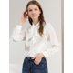 thumbnail image 2 of INSPIRE CHIC Camisas Abotonadas Para Mujer Blusa De Satén Con Cuello Anudado Tops Casuales De Negocios Blanco M, 2 of 6