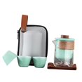thumbnail image 3 of Juego de Té Kung Fu Tetera Mini Cerámica con 3 Tazas Resistente Al Calor Portátil con Tapa Kung Fu Tetera Juego de Té Chino para El Hogar azul Macarena Tetera portátil, 3 of 8