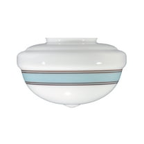 B&P Lamp® 4" Fitter, "Schoolhouse" Shade W/Turquoise Band, 10" Dia., 7" Drop