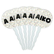 Aiko Cupcake Picks Toppers - Set of 6 - Mutlicolored Speckles