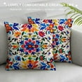 thumbnail image 3 of BCIIG Mexican Otomi FlowerThrow Pillow Cover Boho Colorful Bird Bright Decorative Pillow Case Cotton Linen Cushion Cover Decor 18x18 Inch Pillowcase for Home, 3 of 5