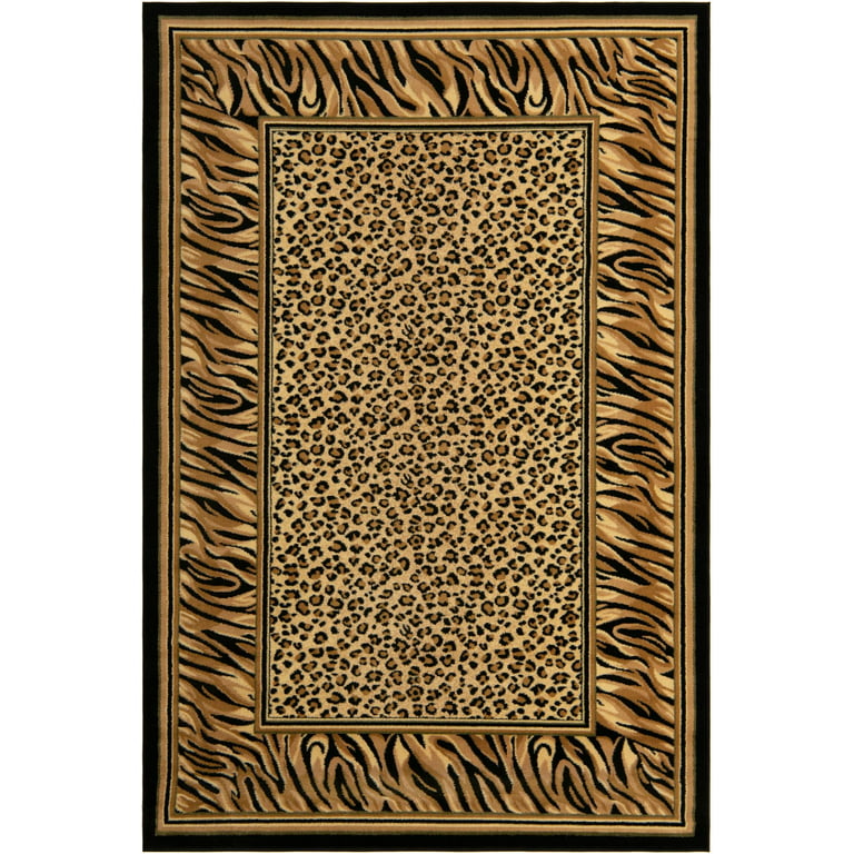  Unique Loom Wildlife Collection Area Rug - Leopard (2' 7 x 10'  Runner, Light Brown/ Black) : Home & Kitchen