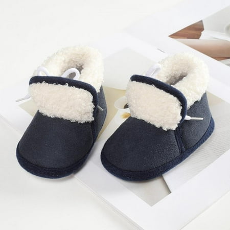 

Baozhu Baby Shoes Booties Baby Boy Girl Shoes Winter Warm Anti-slip Soft Sole Newborns First Walkers Infant Solid Crib Shoes