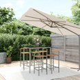 thumbnail image 1 of vidaXL 5 Piece Garden Bar Set Grey Poly Rattan& Solid Wood Acacia, 1 of 4
