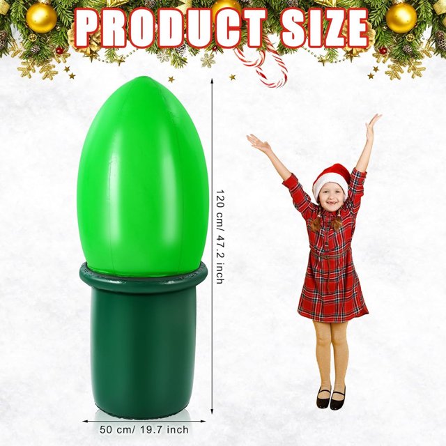 Bombilla Inflable Ganfancp Al Aire Libre de Navidad Decoración Patio Fiesta 1* Globo