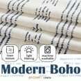 thumbnail image 7 of Curtainking Boho Kitchen Curtains 26x36 inch Geometric Striped Light Filtering Cafe Curtains 2 Panels, Blue, 7 of 7