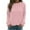 Pink, variant on Women's Casual Long Sleeve Sweaters Loose Crewneck Knit Solid Pullover Sweater Jumper Tops Black XXXL