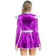 thumbnail image 6 of iiniim Women Metallic Shiny Cosplay Costume A-line Dress Astronaut Fancy Dress Outfits Purple XXL, 6 of 6