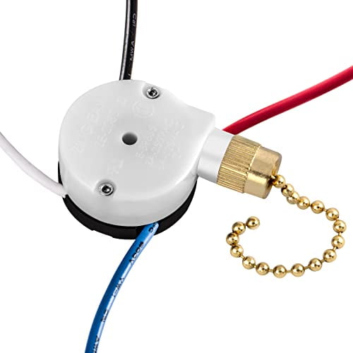Ze-208S 3 Speed Fan Switch For Ceiling Fan,4 Wire Pull Chain Switch  Compatible With Hunter Fan Light Replacement Parts, Brass Chain -  Walmart.Com