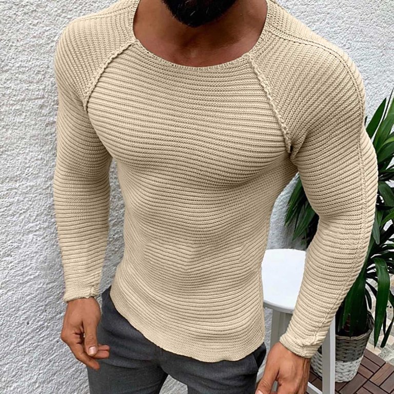 Mens Sweater Casual Deep V Neck Sweater Ribbed Knit Slim Fit Long Sleeve  Pullover Tops Comfortably Knitted Long Sleeve Casual Business Pullover  Dress Sweaters Cable Knit Sweater jumper at  Men's Clothing