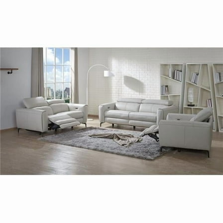 J & M Furniture 18824-L Lorenzo Love Seat in Light Grey