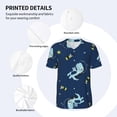 thumbnail image 3 of Lsque Space Dinosaur Pattern Mens Polo Golf Shirts Funny Graphics Shorts Sleeve Button Shirts Baseball T-shirt-Medium, 3 of 7