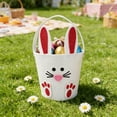 thumbnail image 6 of Linnome Easter Decor Non-Woven Bunny Candy Bucket Egg Portable Pail Storage Basket Gift Bin for Party Festival Decor, 6 of 6