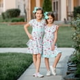 thumbnail image 4 of Millie Loves Lily Female Mint Bunnies &Roses Bow-Waist Cap-Sleeve Dress Jersey Knit (2T-12), 4 of 4