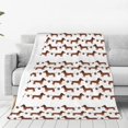 thumbnail image 1 of Balery Dachshund Dog Puppy Manta de Felpa Suave y Acogedora – Cobija de Franela Aterciopelada para Cama, Lavable y Cálida para Sofá, Mascotas, Transpirable-60"x50", 1 of 7