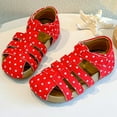 thumbnail image 2 of Staki Baby Sandals Girls Sandals Wedge Platform Espadrille Open Toe Summer Little Big Kid Flower Girl Heels Dress Shoes(Red,1.5 Big Kid), 2 of 7