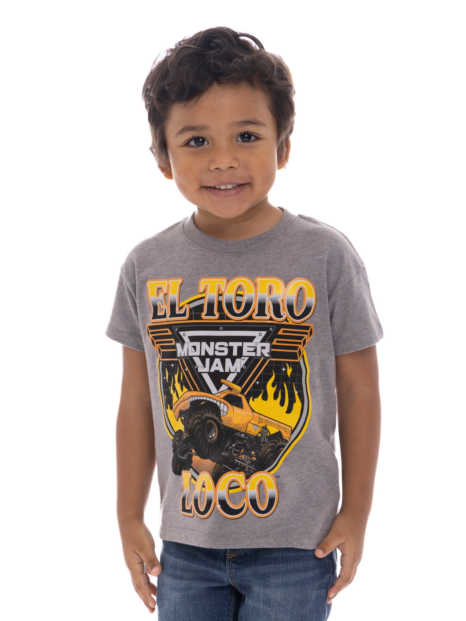 Monster Jam Toddlers’ El Torro Cotton Graphic Tee with Short Sleeves, Sizes 12M-5T