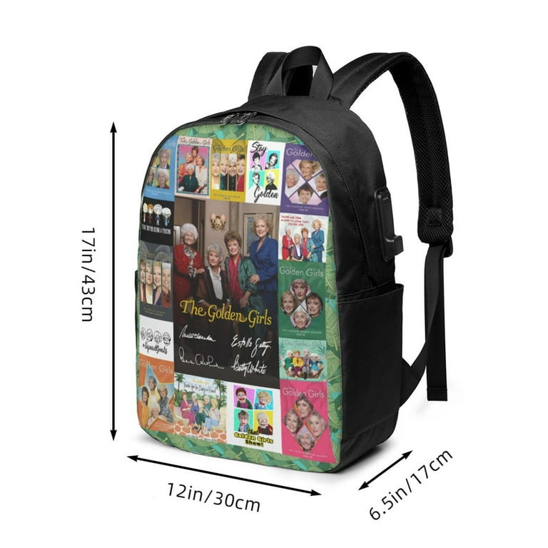 The Golden Girls Backpack For Men Women Teen Water Resistant Casual Daypack Fits Laptop With Usb Charging Port 17 In Bookbag For