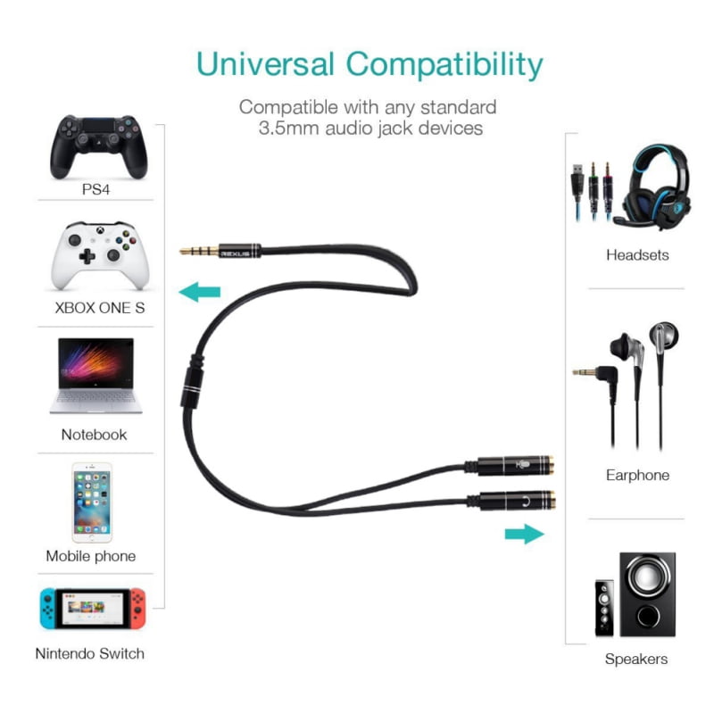 Headset Adapter, 3.5mm Jack Headphone 