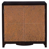 HomeFare Copper Chevron Door Bar Wine Cabinet Brown