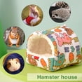 thumbnail image 3 of LYMAYTER Hamster Warm Cute Cartoon Pattern Guinea Pig House Comfortable Hamster Hideout for Small Animals, 3 of 7