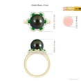 thumbnail image 5 of Angara Tahitian Cultured Pearl Floral Ring with Emeralds in 14K Yellow Gold for Women | June Birthstone Jewelry for Her, 5 of 8