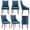 Blue, variant on MIKIBAMA Linen Channel Tufted Kitchen Dining Chairs Set of 6 with Solid Wood Legs