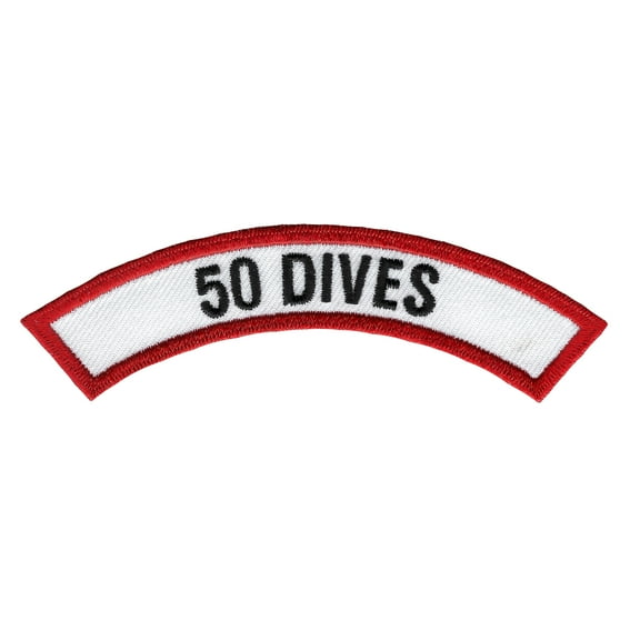 50 Dives Scuba Certification Chevron Embroidered Iron-On Patch