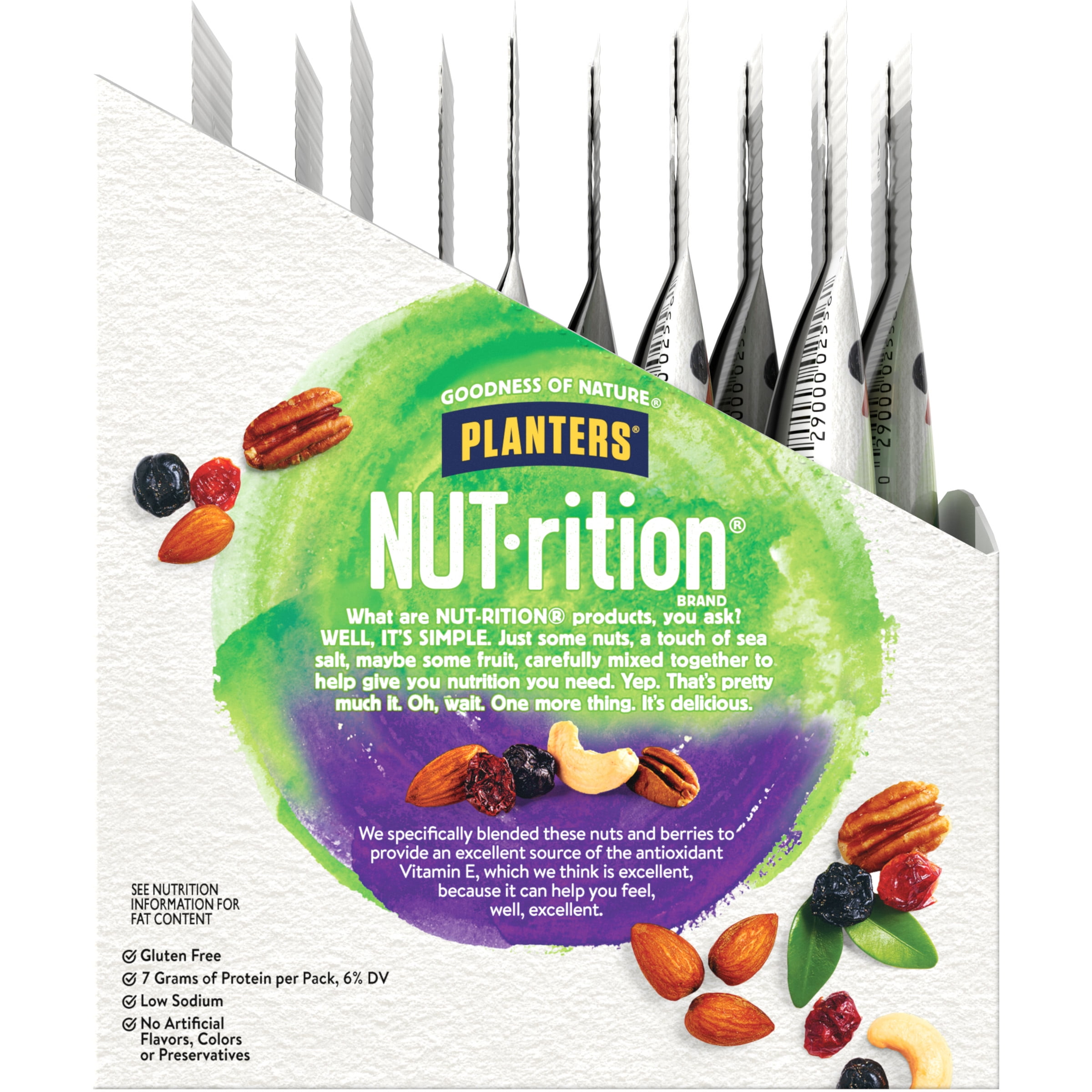 NUT-RITION Antioxidant Mix with Almonds, Cashews, Pecans, Blueberries, Cranberries & Sea Salt, 1.75 oz Bag (Pack of 10)